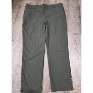 Chico's Dark Green Elastic Waist Pull On Dress Pants Size 3R - XL 16/18